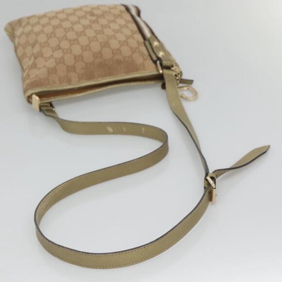 GUCCI GG Canvas Sherry Line Shoulder Bag Beige Black - Picture 7 of 16
